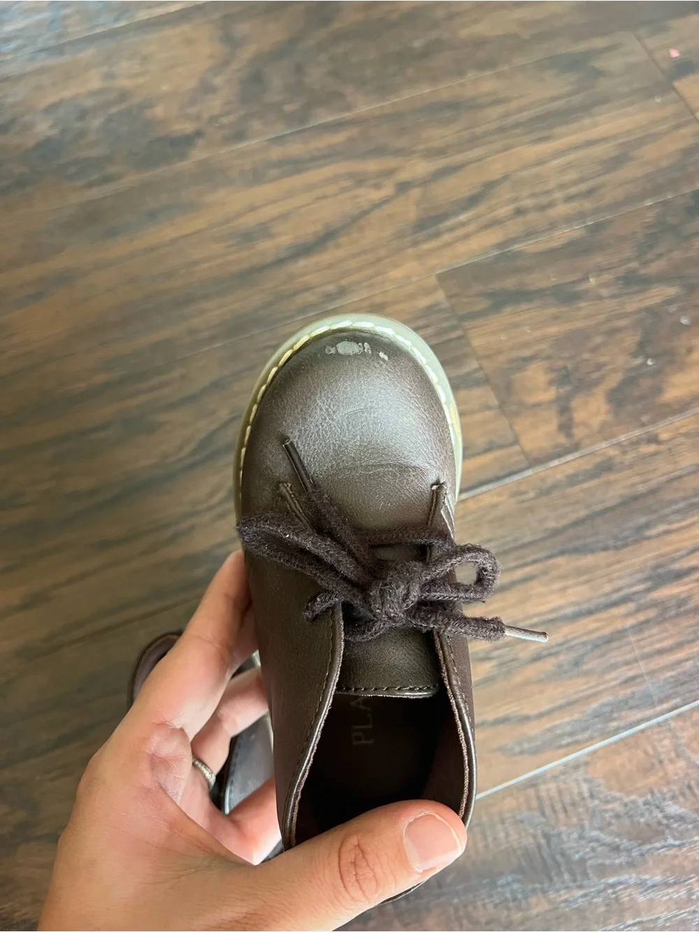 The Children’s Place Brown Lace-Up Toddler Boy Boots Formal Fall Shoes